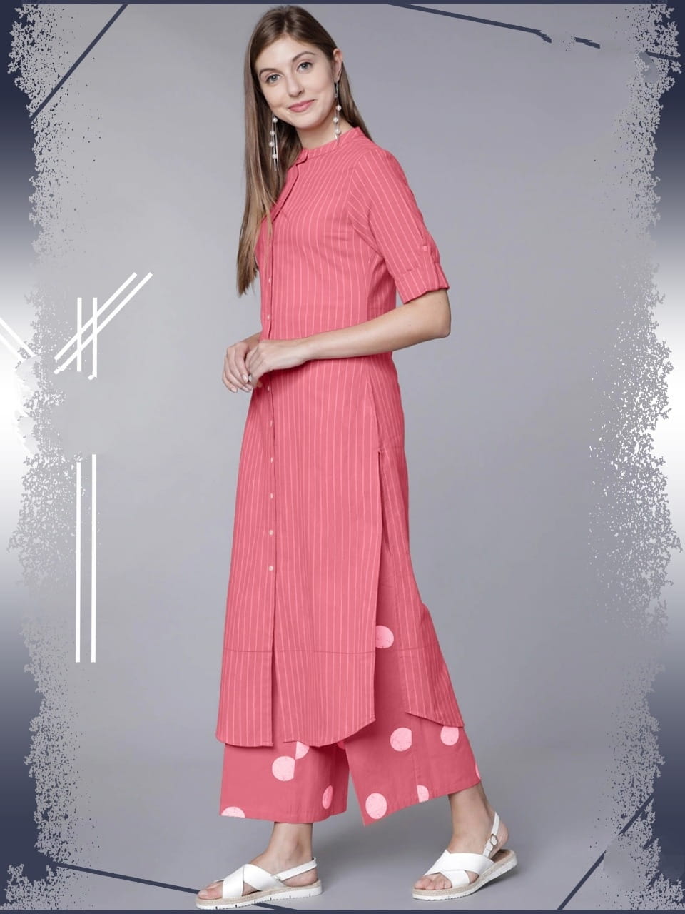 Light Pink New Fancy Regular Wear Kurti With Palazzo (Set Of 5 Pcs) Catalog