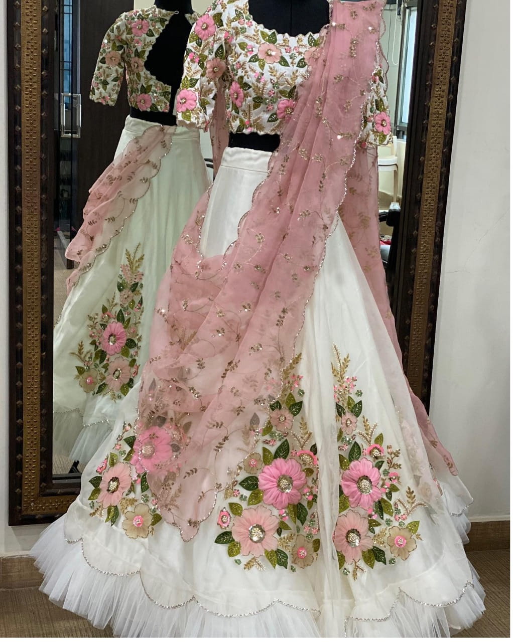 Ready to ship | Off White Casual Banglori Silk Wedding Lehenga Choli, Off  White Casual Banglori Silk Wedding Lehengas and Off White Casual Banglori  Silk Ghagra Chaniya Cholis online shopping