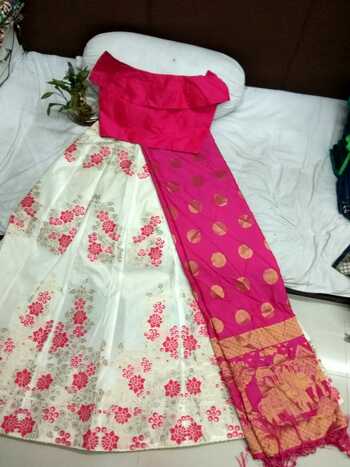Enamoring White Pink Bollywood Style Lehenga Choli For Modern Girl