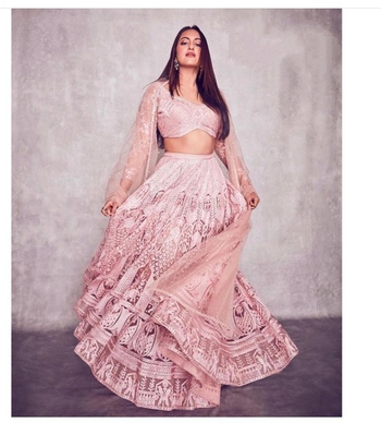 Amazeballs Light Pink Net With Diamond Embroidered Work Semi Stitched Lehenga Choli