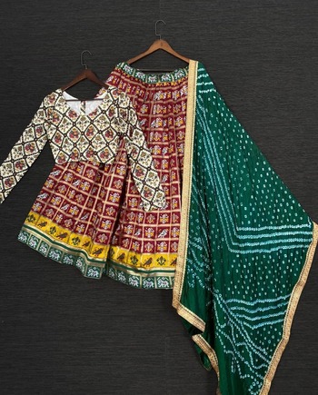 Maroon Color Jacquard Work Patola Traditional Wear Lehenga Choli
