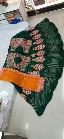 Gleaming Dark Green Designer Banglori Silk Embroidered Fancy Work Lehenga Choli For Wedding Wear