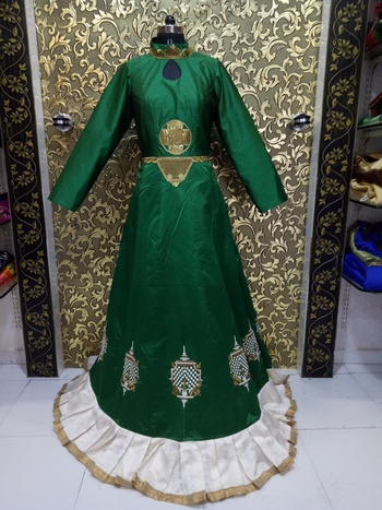 Party Wear Green Color Silk Embroidered Lehenga Choli for Women