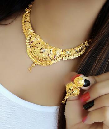 Lovely Goldi Plated Necklace Set For Women KLP229