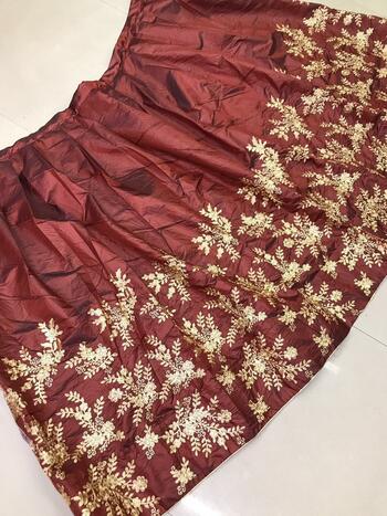 Wedding Wear Brown Color Designer Paper Silk Fancy Embroidered Work Lehenga Choli