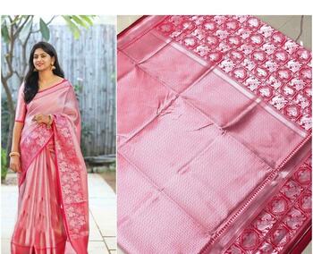 Phenomenal Pink Color Party Wear Rich Pallu Banarasi Design Saree Blouse For Women