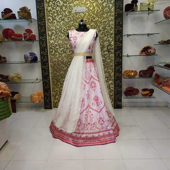 Fabulous Pink Color Silk Digital Printed Function Wear Lehenga Choli