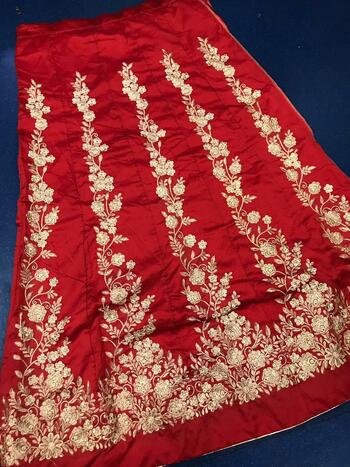Refreshing Red Color Occasion Wear Taffeta Silk Traditional Wear Embroidered Work Lehenga Choli