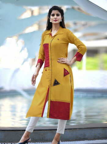 Sublime Rayon Digital Printed Kurti Koti Ready Made For Party Wear