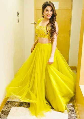 Tantalizing Yellow Color Net Embroidered Work Occasion Wear Lehenga Choli For Women