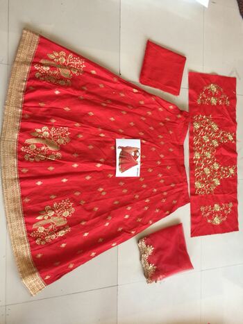 Classic Red Silk With Embroidered Work Party Wear Lehenga Choli