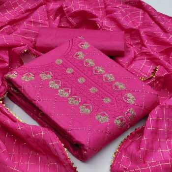 Admirable Pink Color Designer Super Cotton Embroidered Work Salwar Suit