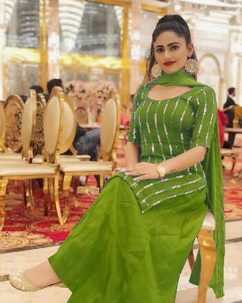 Absorbing Green Color Fancy Embroidered Sequence Work Salwar Suit For Wedding Wear