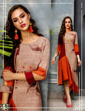 Stylish Maroon Color Digital Printed Full Stitched Cotton Kurti For Party Wear