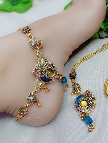 Stylish Multi Colored Imitation Anklet KLP444