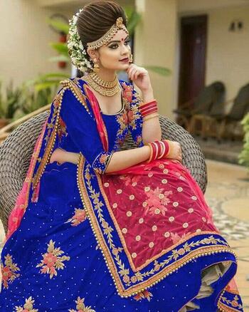 Royal Blue Color Function Wear Tapeta Velvet Machine Diamond Embroidered Work Lehenga Choli