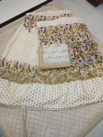 Trendy White Color Soft Net Embroidered Lehenga Choli With Dupatta