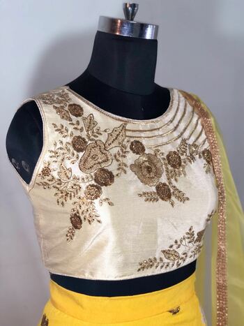 Jazzy Yellow Color Silk Function Wear Embroidered Work Fancy Lehenga Choli
