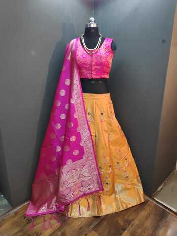 Modernistic Pink Colour Designer Banarasi Brocate Lehenga Choli For Function Wear