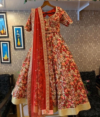 Bit Colour Faux Georgette Embroidered Work Anarkali Salwar Suit For Wedding Wear