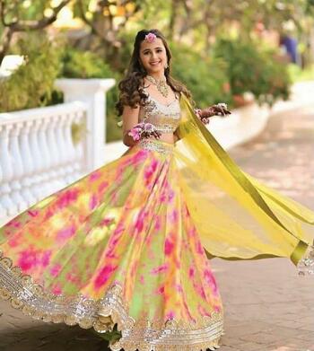 Splendid Multi Color Beautiful Sequence Embroidered Work Satin Designer Wedding Wear Lehenga Choli