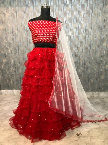 Amazaballs Mono Net Zari Embroidered Work Lehenga Choli For Wedding Wear