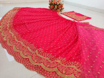 Fabulous Pink Georgette With Embroidered Work Lehenga Choli
