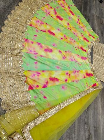 Splendid Multi Color Beautiful Sequence Embroidered Work Satin Designer Wedding Wear Lehenga Choli