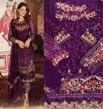 Party Wear Wine Georgette With Embroidered Work Salwar Suit