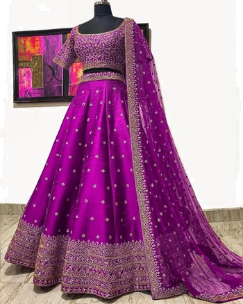 Magenta Color Mulburry Silk Fancy Sequence Embroidered Lehenga Choli
