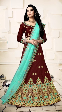 Stylish Maroon Designer Velvet Silk Diamond Work Lehenga Choli