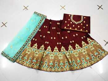 Stylish Maroon Designer Velvet Silk Diamond Work Lehenga Choli