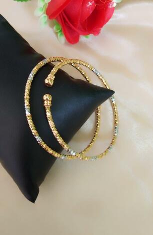 Beautiful Golden Silver Colored Artificial Bangles Set KLP382