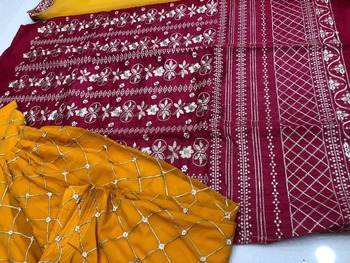 Pink Color Vichitra Silk Designer Embroidered Work Wedding Wear Salwar Suit