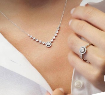 White Color Party Wear Silver Artifical Diamond Necklace Set