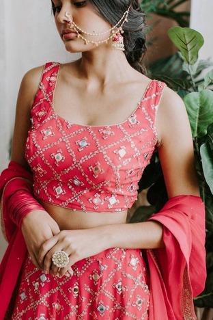 Absorbing Red Color Wedding Wear Banglori Silk Designer Embroidered Work Lehenga Choli