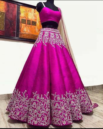 Incredible Rani Pink Color Designer Malbari Silk Embroidered Work Wedding Wear Lehenga Choli