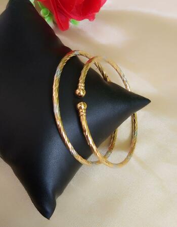 Party Wear Silver & Golden Colored Imitation Bangles Set KLP387