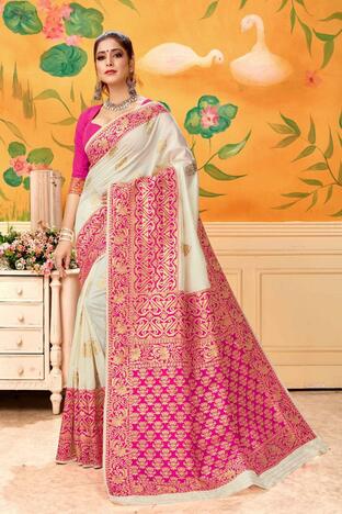 Rani Banarasi Kota Silk Wedding Wear Saree Design Online