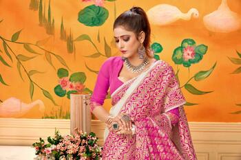 Rani Banarasi Kota Silk Wedding Wear Saree Design Online