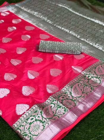 Wedding Wear Banarasi Silk Saree with blouse for Women