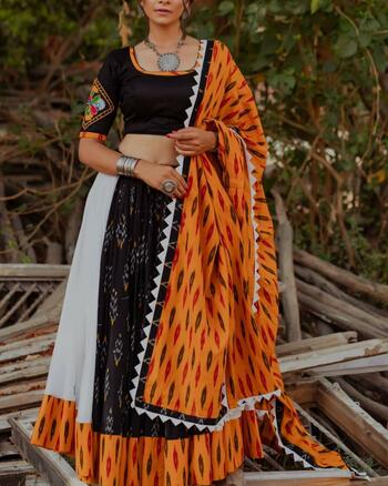 Sizzling Black Color Beautiful Full Stitched Soft Art Silk Fancy Digital Printed Festival Wear Lehenga Choli Online