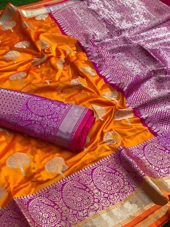 Wedding Wear Banarasi Silk Saree with blouse for Women