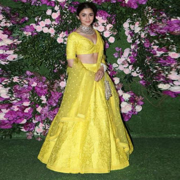 Trendy Yellow Color Occasion Wear Taffeta Silk Embroidered Work Lehenga Choli