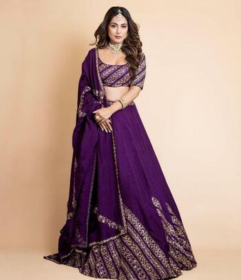 Winsome Wine Color Designer Sequence Embroidered Work Georgette Lehenga Choli For Women