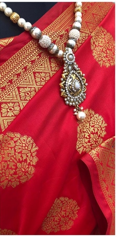 Red Colour Banarasi Silk Designer Saree Blouse For Women