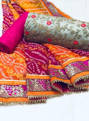 Grey Color Chanderi Silk Coding Embroidered Work Material