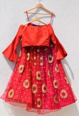 Dashing Beautiful Red Color Designer Net Fancy Sequence Work Lehenga Choli For Wedding Wear