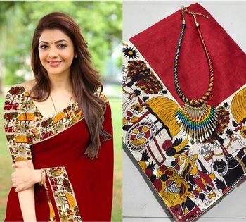 Sensational Maroon Color Chanderi Silk Designer Festive Wear Printed Lace Border Saree Blouse Design