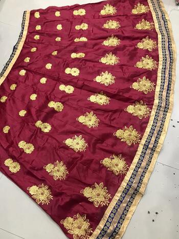 Surpassing Maroon Silk Diamond Embroidered Designer Lehenga Choli